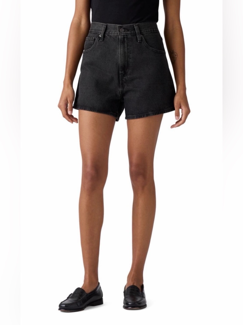 NWT Levi's High-Waisted Mom Shorts in Washed Black 31 ( 11 / 12 )